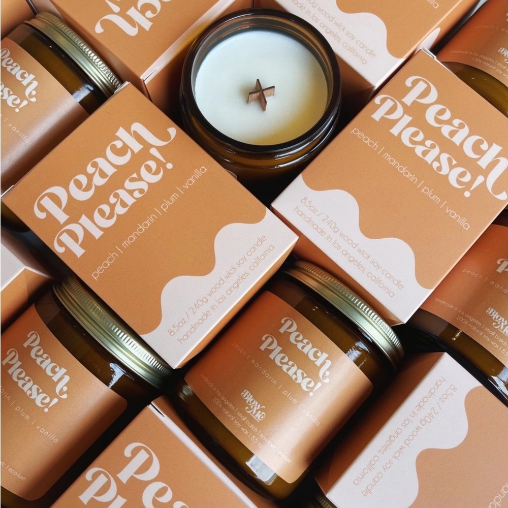 Luxury “Peach Please” Candle from Blow Me Candle Co.